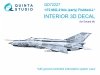 Quinta Studio QD72227 MiG-21bis early 3D-Printed & coloured Interior on decal paper ( Eduard ) 1/72